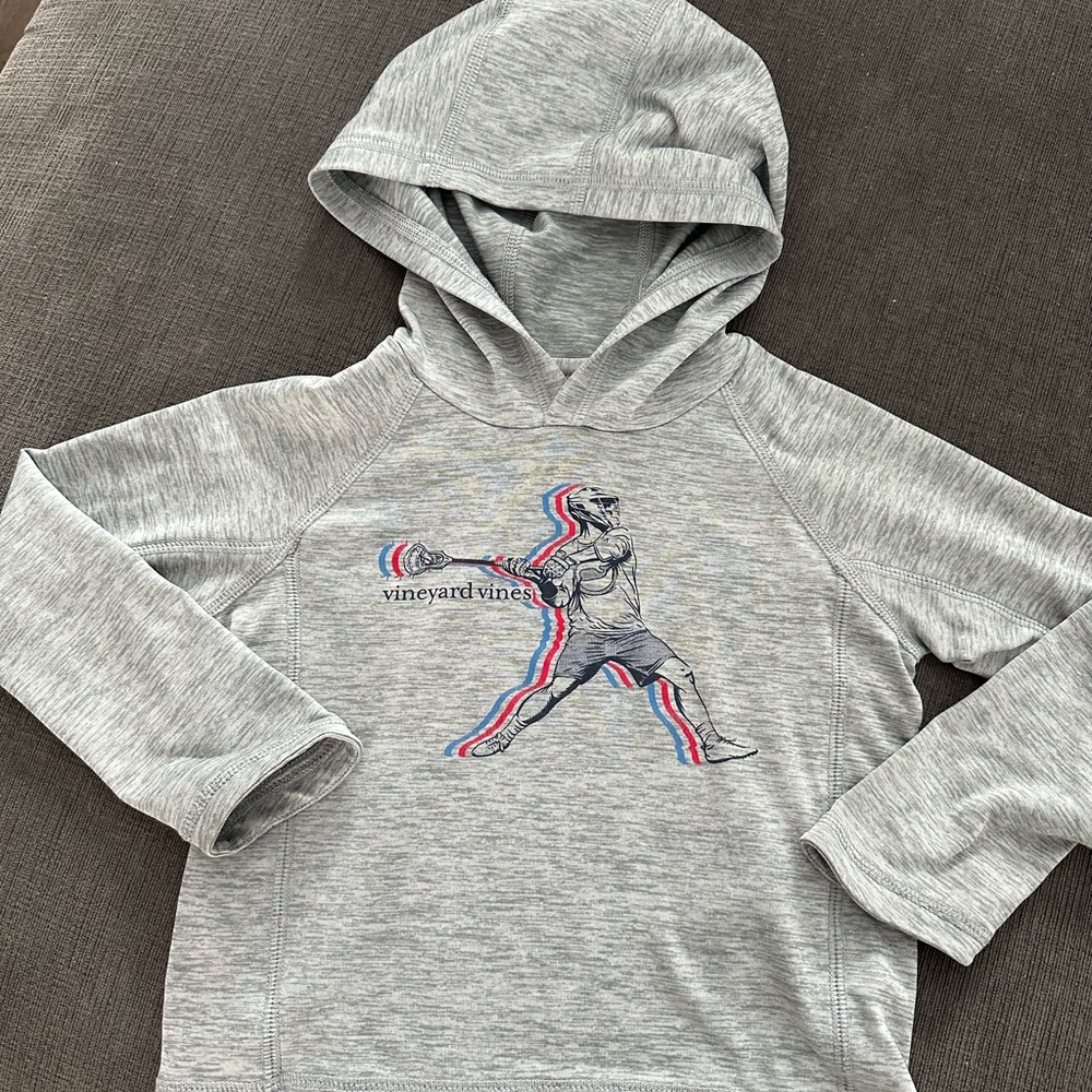 Vineyard Vines Kids Gray Hoodie with Graphic Design